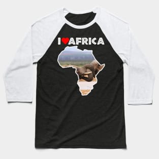 I Love Africa Elephant Tug of War Baseball T-Shirt